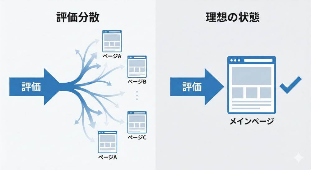 評価分散のイメージ図