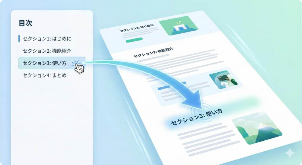 ページ内リンクの動作イメージ図