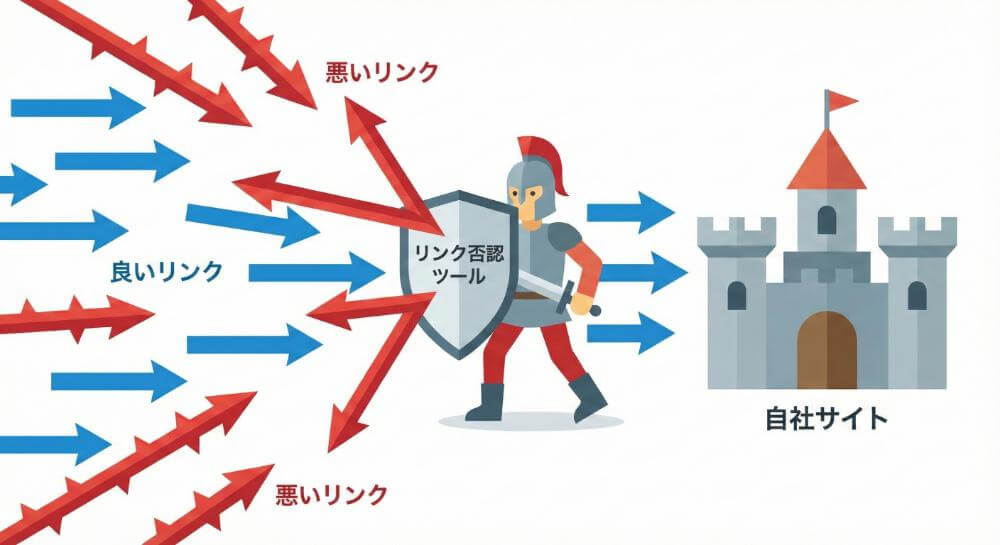 リンク否認の仕組みを図解したイラスト