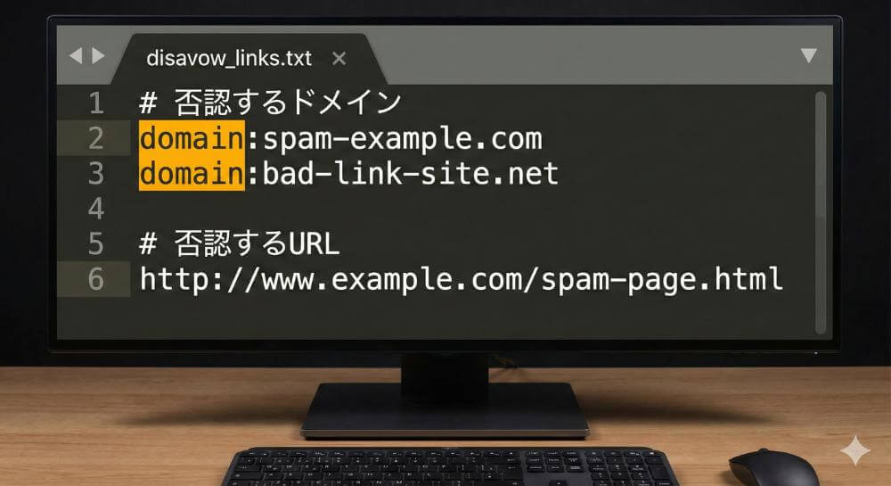 正しい記述形式のテキストファイル例