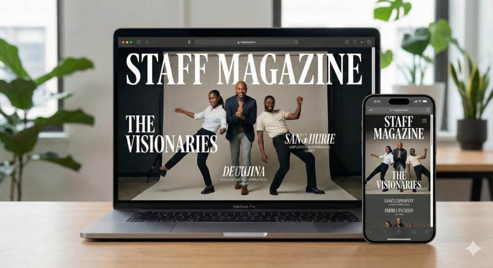 事例7:社員の個性を前面に出した雑誌風レイアウト